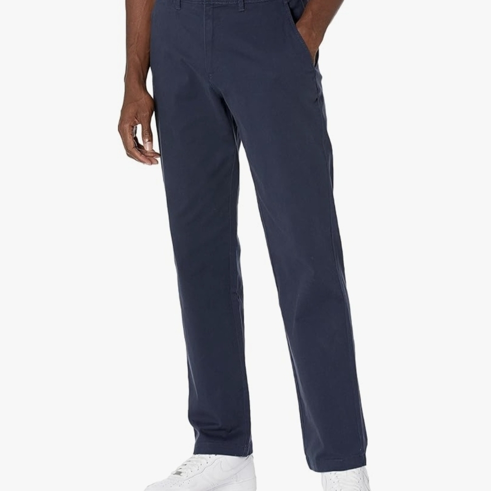 NWOT Amazon Essentials Classic-Fit Casual Stretch Khaki Navy Pants